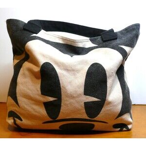 Disney Store Double Sided Canvas Tote Bag Mickey & Minnie Mouse LG Shopping Bag